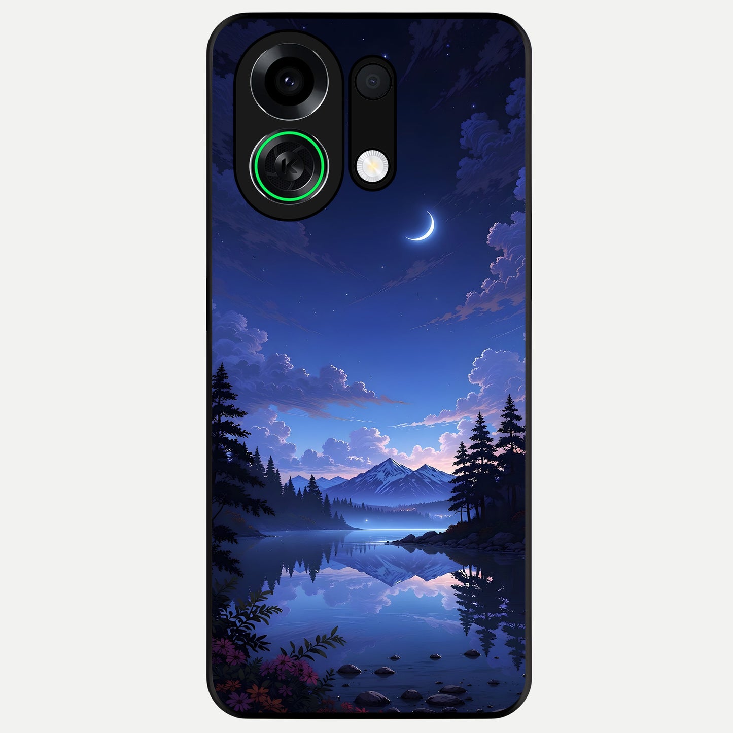  Midnight Lake Peace Glass Case For Oppo K13 Turbo back cover – full design glossy printed glass finish