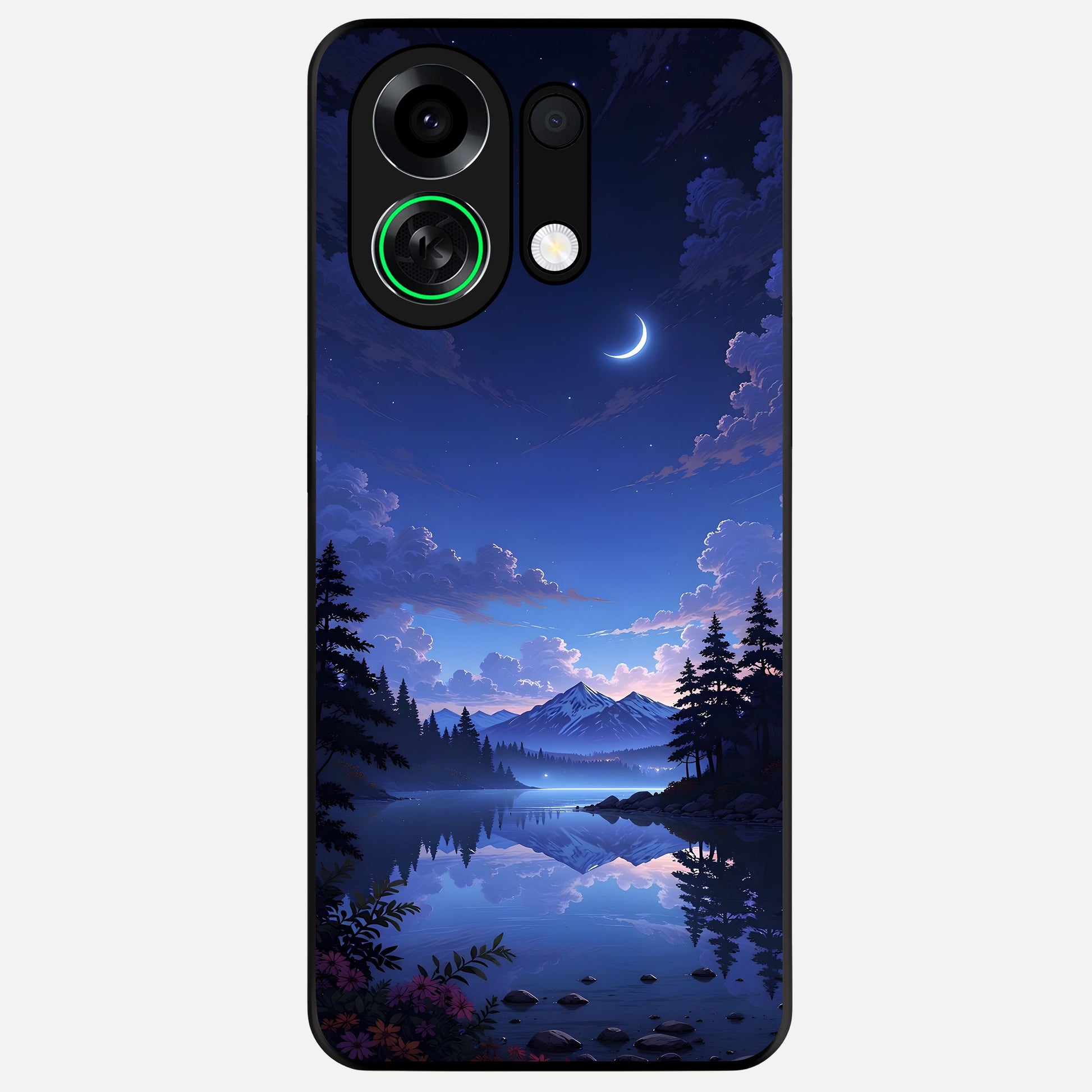  Midnight Lake Peace Glass Case For Oppo K13 Turbo back cover – full design glossy printed glass finish