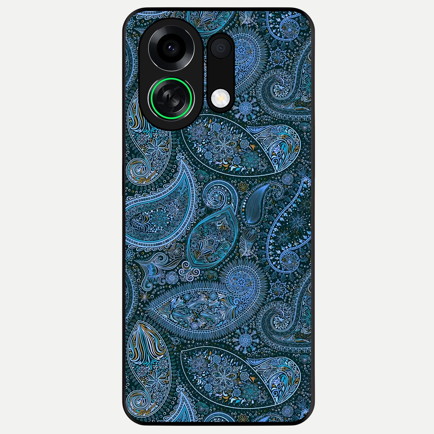  Midnight Paisley Glow Glass Case For Oppo K13 Turbo back cover – full design glossy printed glass finish