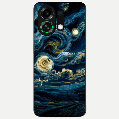  Midnight Sky Whirl Glass Case For Oppo K13 Turbo back cover – full design glossy printed glass finish
