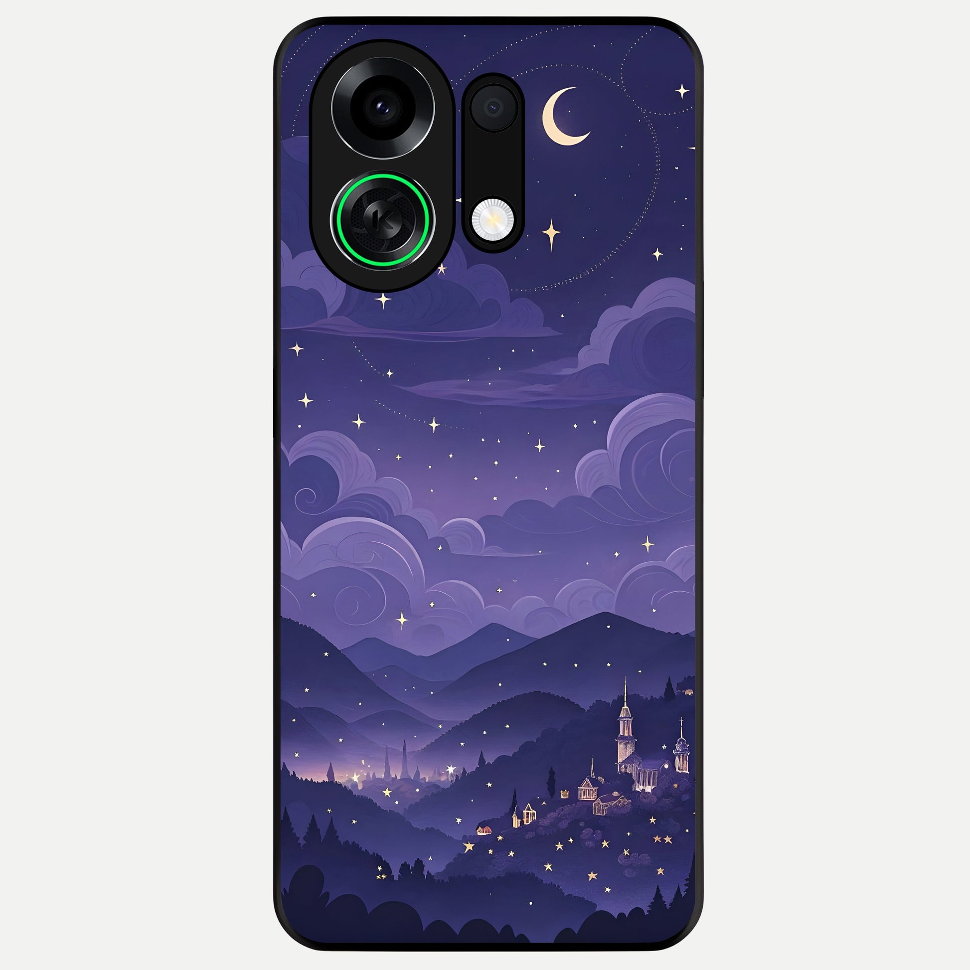  Minimal Night View Glass Case For Oppo K13 Turbo back cover – full design glossy printed glass finish