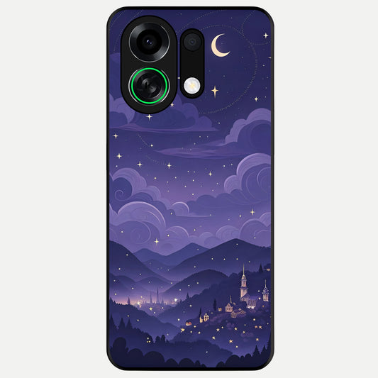  Minimal Night View Glass Case For Oppo K13 Turbo back cover – full design glossy printed glass finish