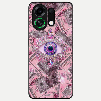  Money Eye Luxe Glass Case For Oppo K13 Turbo back cover – full design glossy printed glass finish