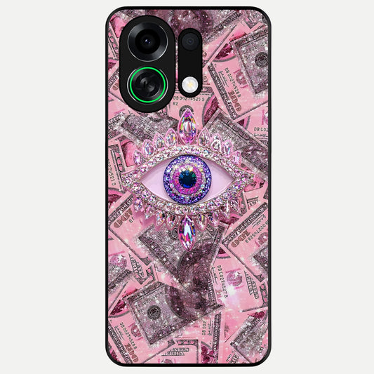  Money Eye Luxe Glass Case For Oppo K13 Turbo back cover – full design glossy printed glass finish