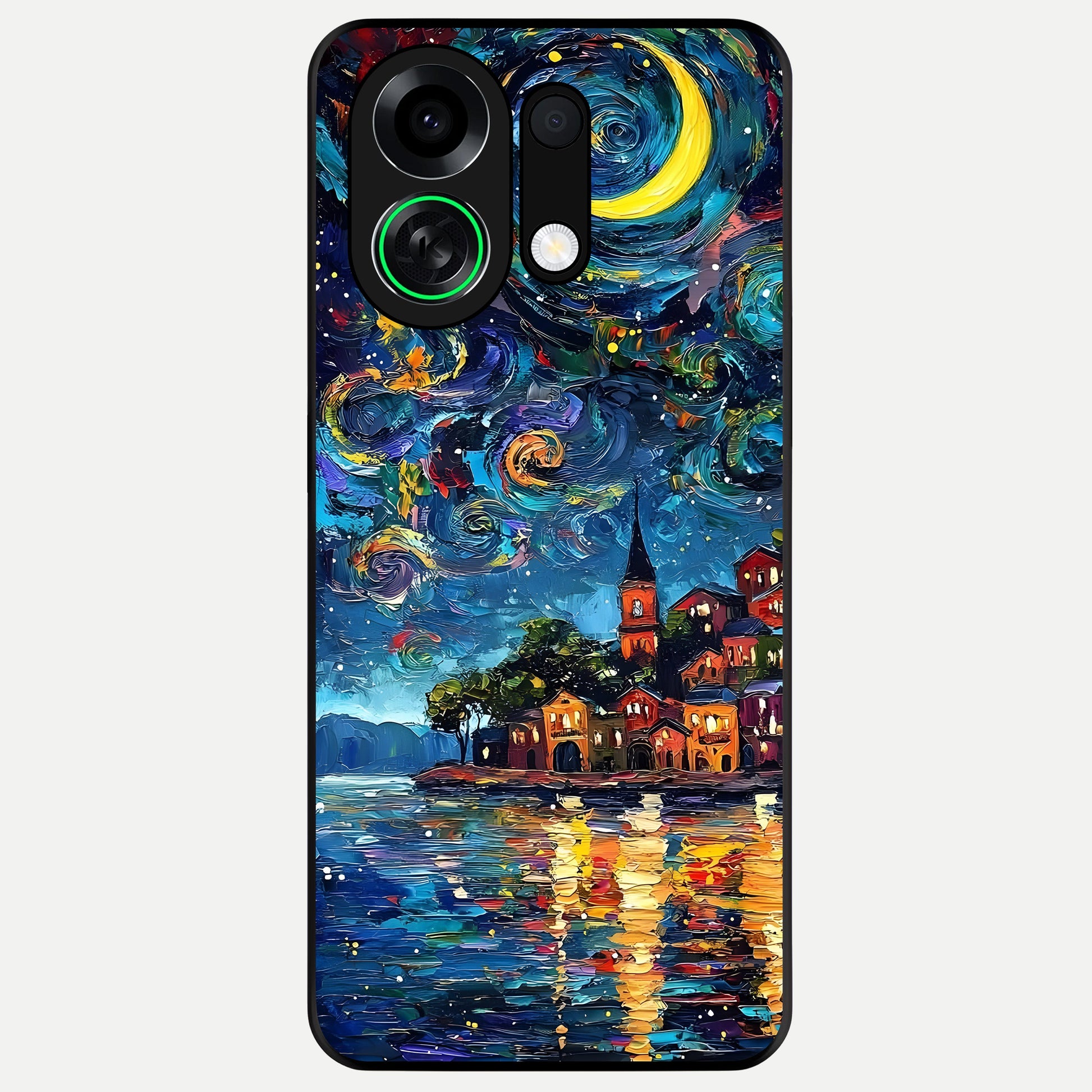  Moonlight Harbor Glow Glass Case For Oppo K13 Turbo back cover – full design glossy printed glass finish