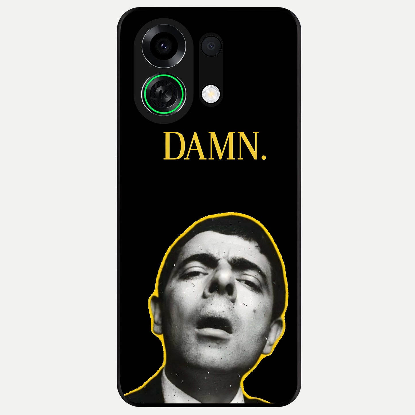  Mr Bean Damn Glass Case For Oppo K13 Turbo back cover – full design glossy printed glass finish