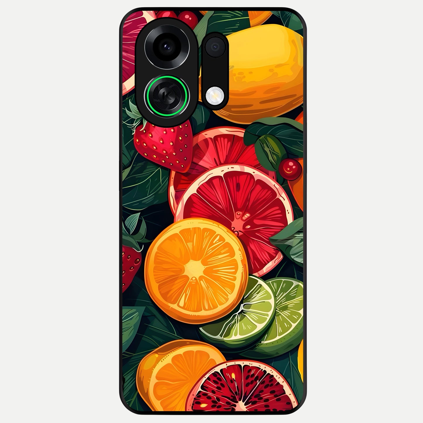  Multiple Fruits Glass Case For Oppo K13 Turbo back cover – full design glossy printed glass finish