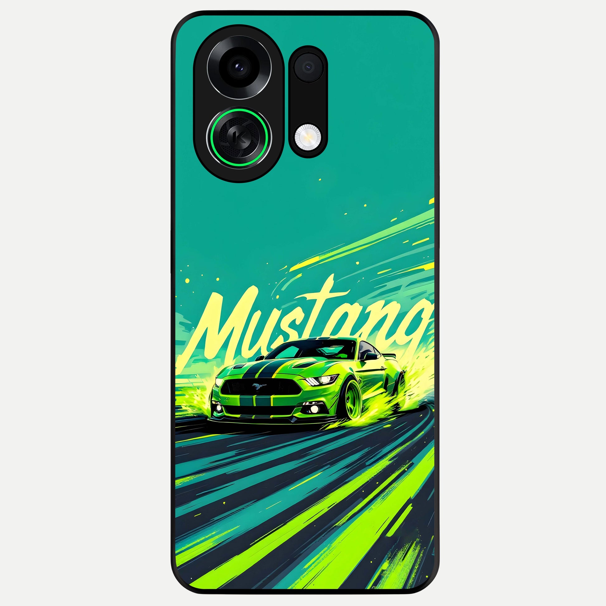  Mustang Bang Glass Case For Oppo K13 Turbo back cover – full design glossy printed glass finish