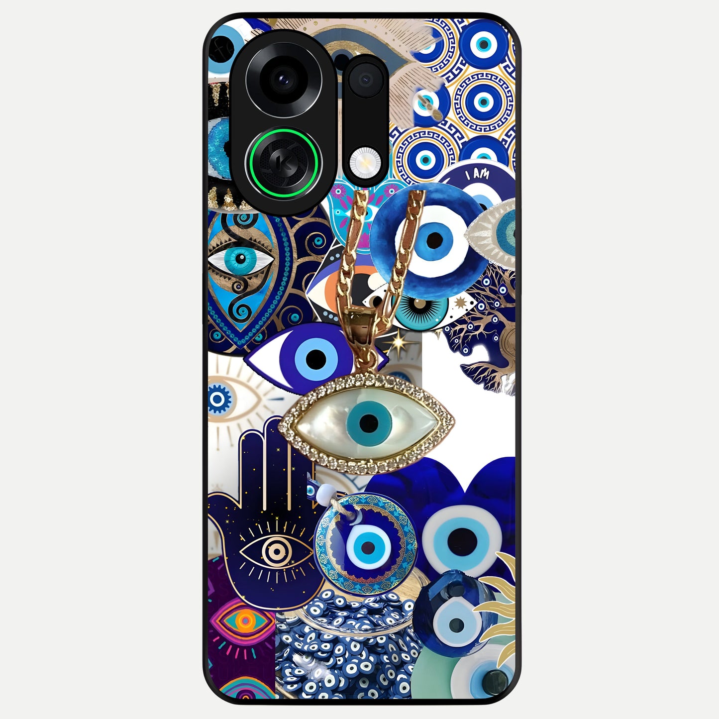  Mystic Charm Eye Glass Case For Oppo K13 Turbo back cover – full design glossy printed glass finish