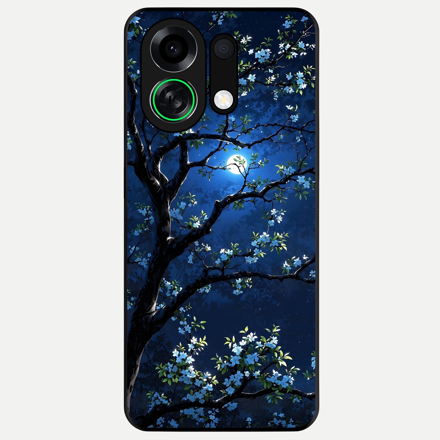  Mystic Floral Night Glass Case For Oppo K13 Turbo back cover – full design glossy printed glass finish