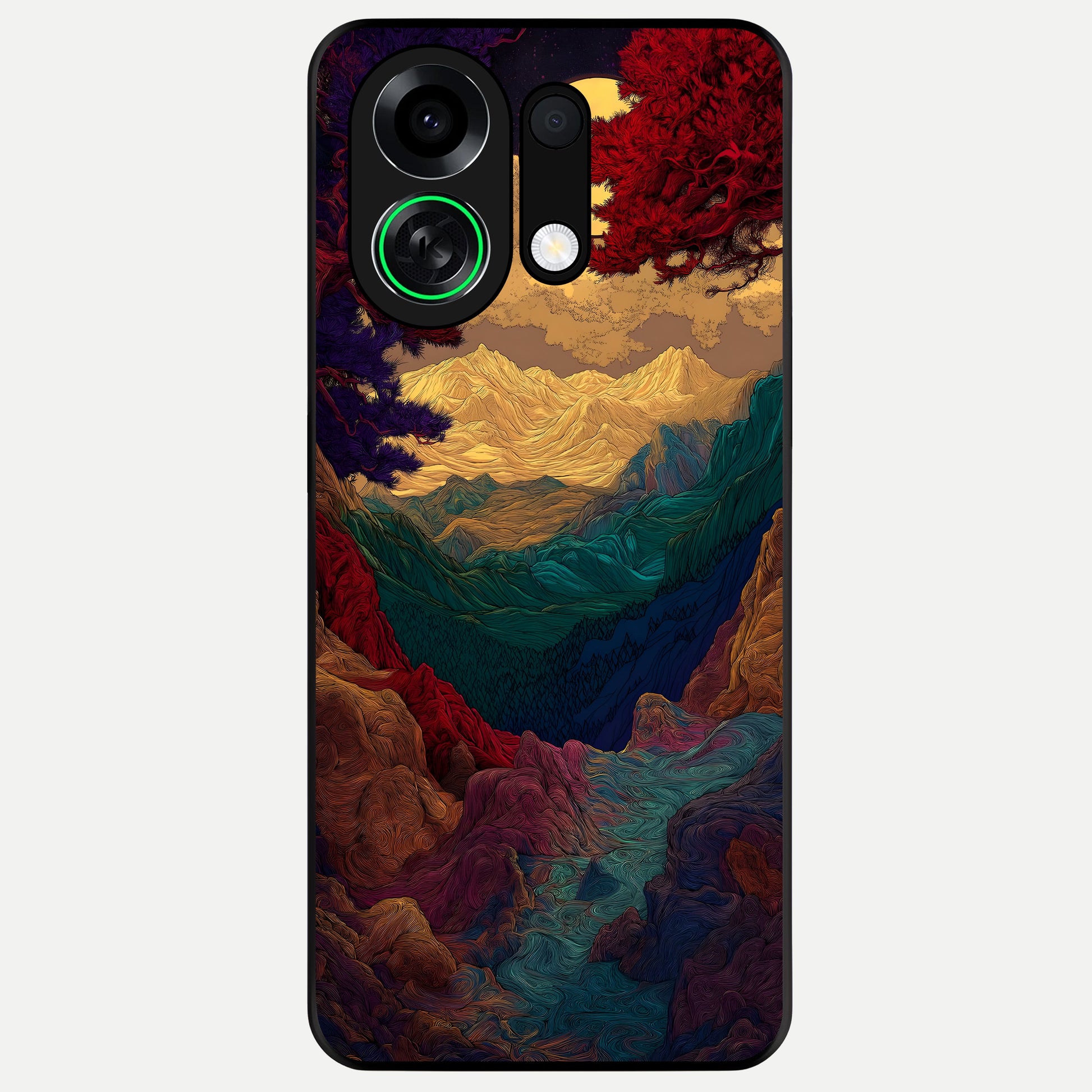  Mystic Valley Light Glass Case For Oppo K13 Turbo back cover – full design glossy printed glass finish