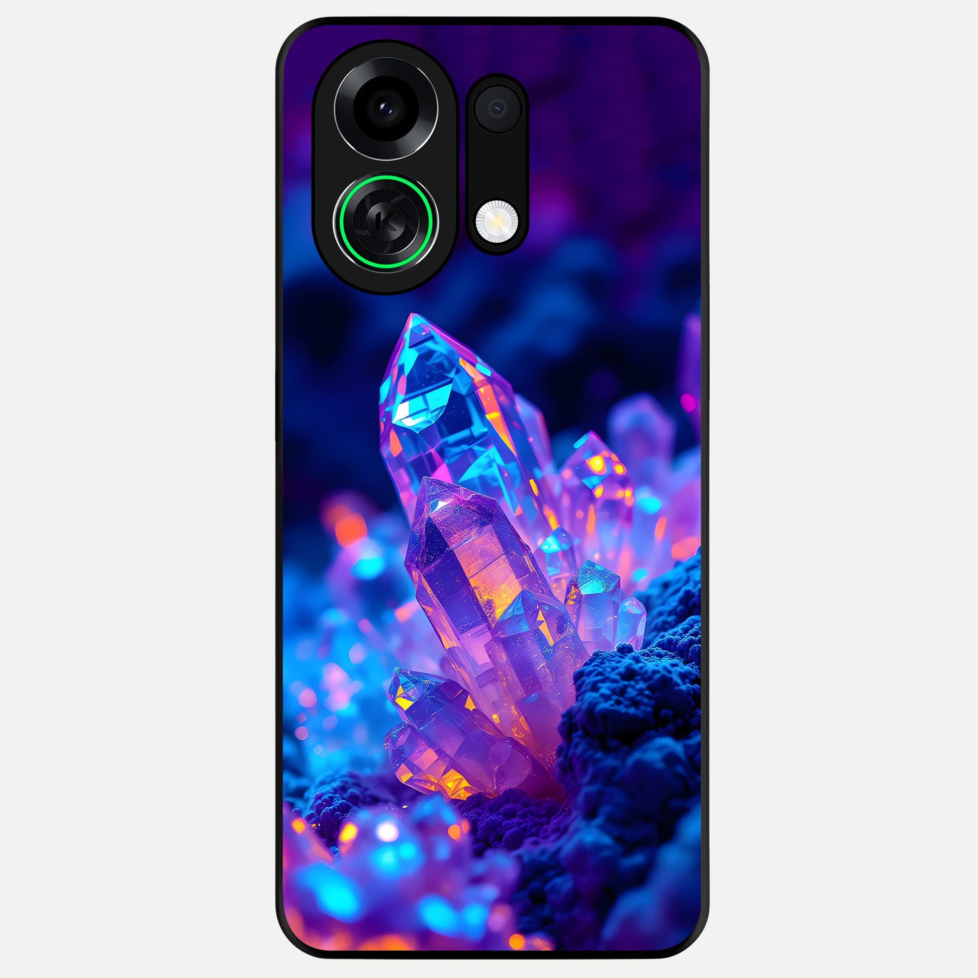  Neon Aura Shards Glass Case For Oppo K13 Turbo back cover – full design glossy printed glass finish