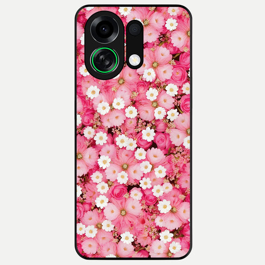  Pink Daisy Bliss Glass Case For Oppo K13 Turbo back cover – full design glossy printed glass finish