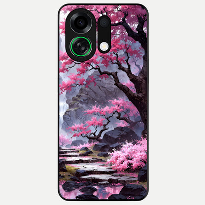  Pink Sunflower Glow Glass Case For Oppo K13 Turbo back cover – full design glossy printed glass finish