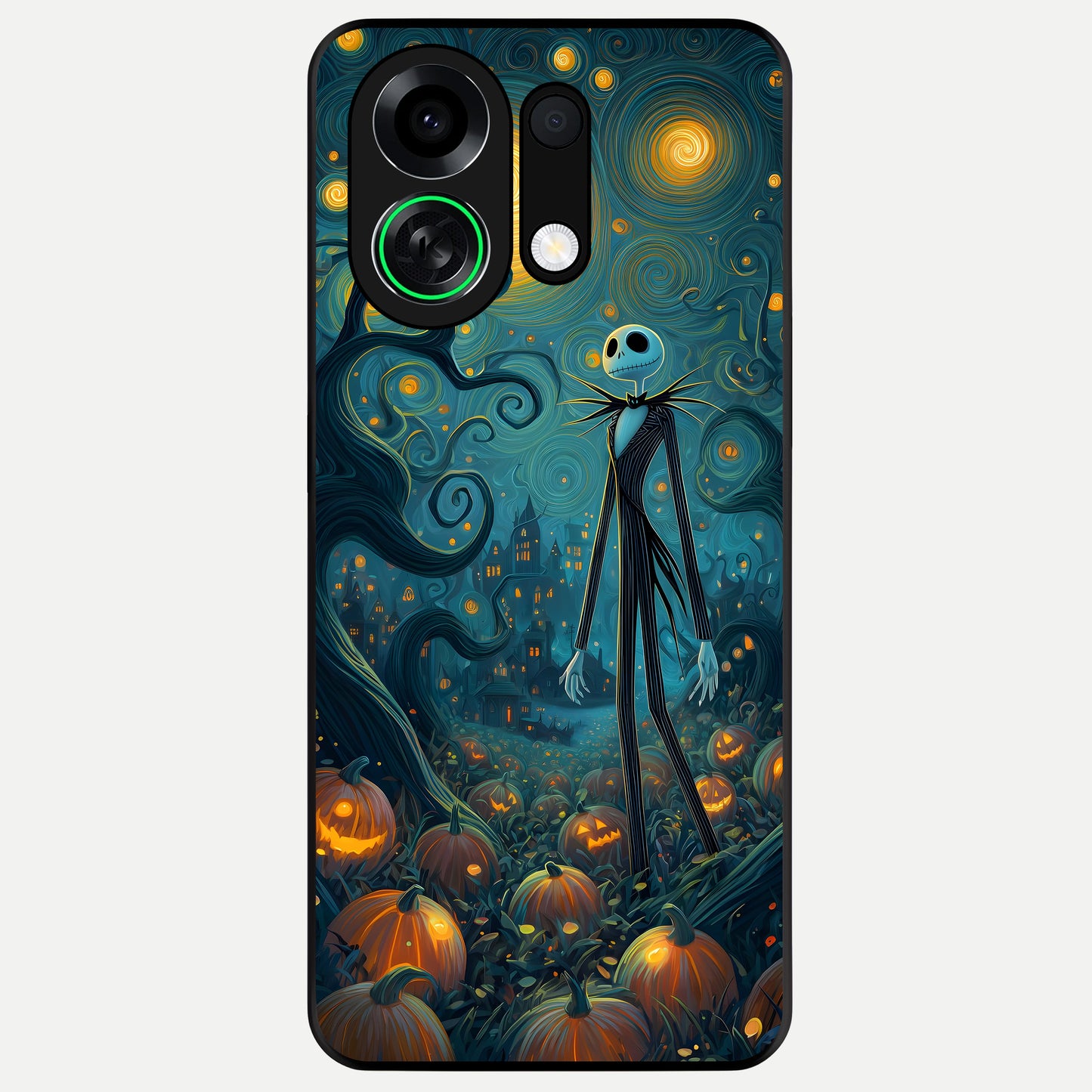  Pumpkin Moon Night Glass Case For Oppo K13 Turbo back cover – full design glossy printed glass finish