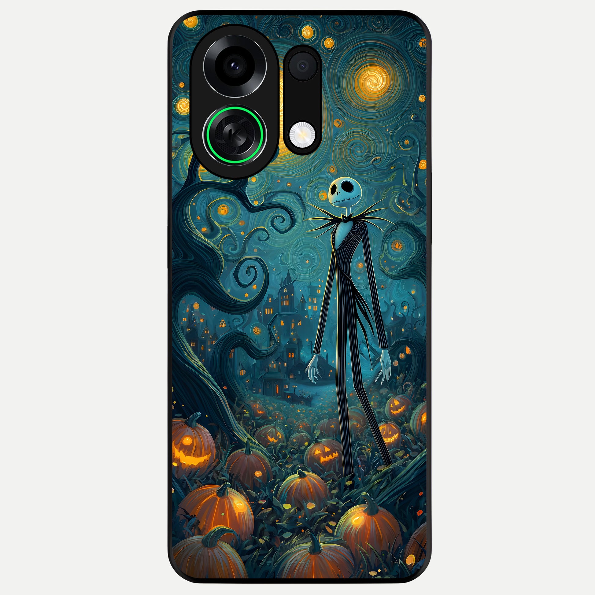  Pumpkin Moon Night Glass Case For Oppo K13 Turbo back cover – full design glossy printed glass finish