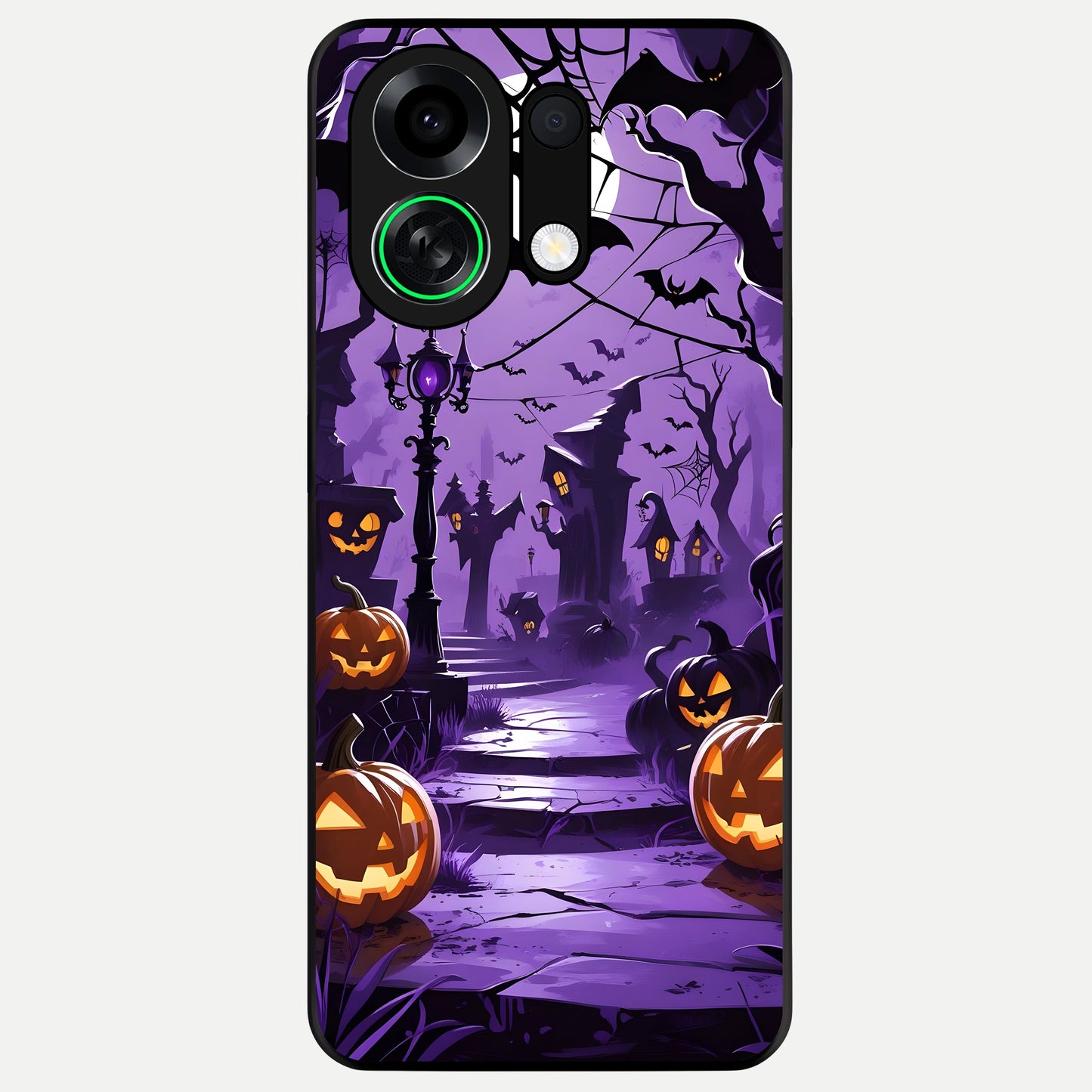  Pumpkin Patch Halloween Glass Case For Oppo K13 Turbo back cover – full design glossy printed glass finish