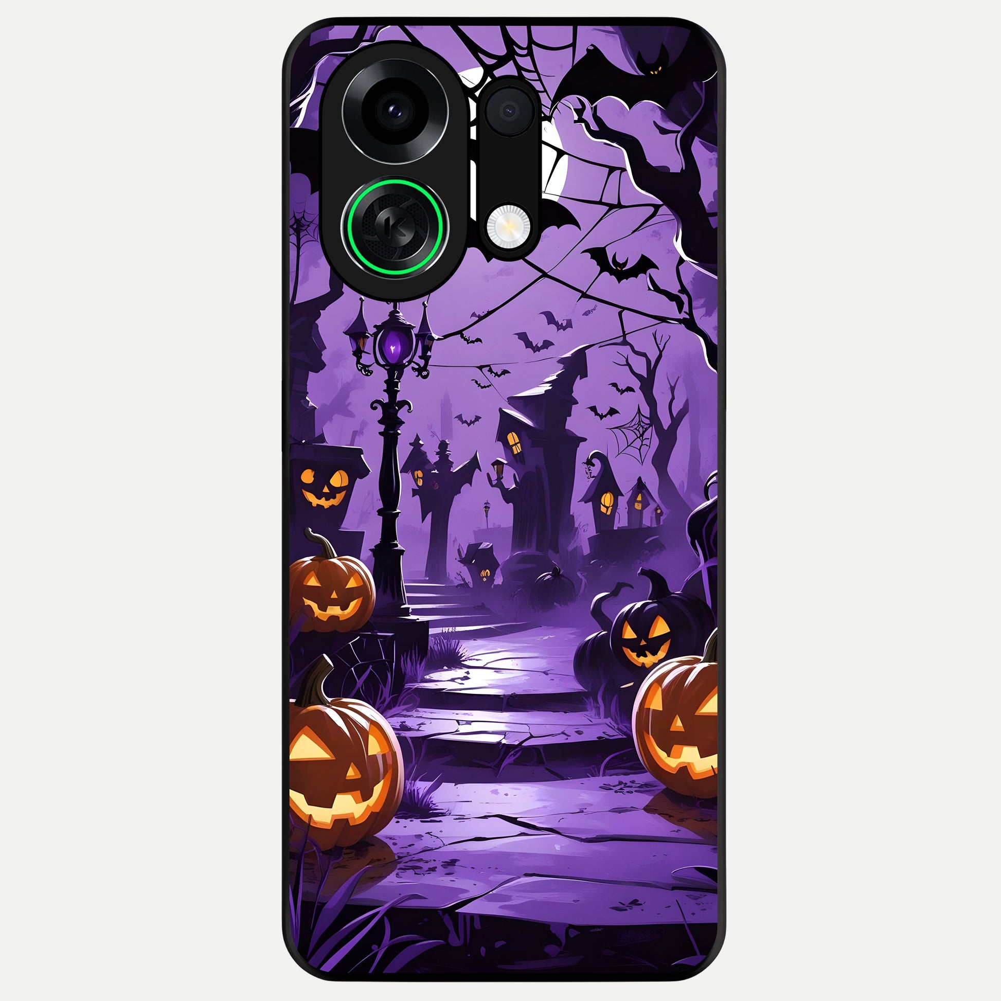  Pumpkin Patch Halloween Glass Case For Oppo K13 Turbo back cover – full design glossy printed glass finish