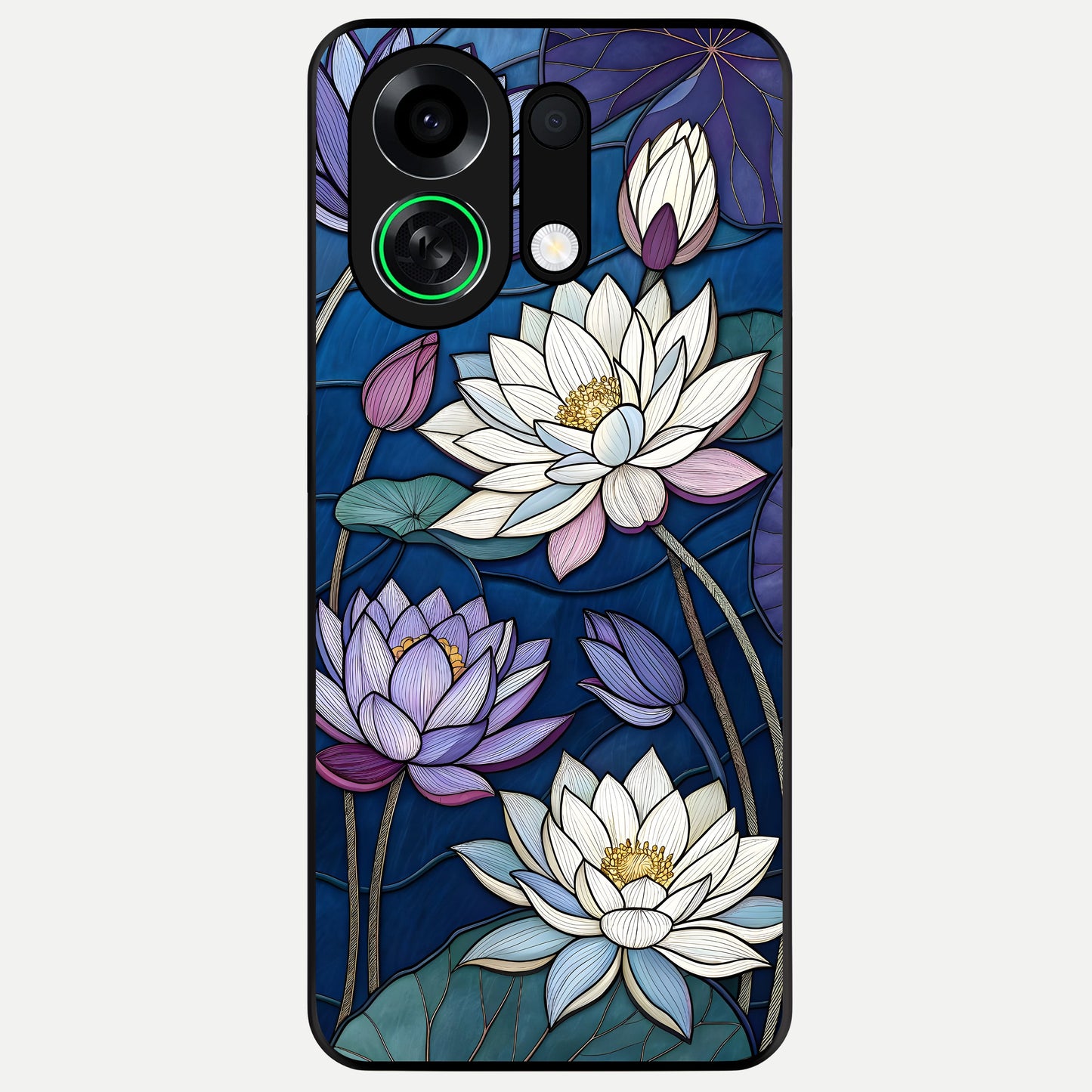  Purple Lotus Stained Glass Case For Oppo K13 Turbo back cover – full design glossy printed glass finish
