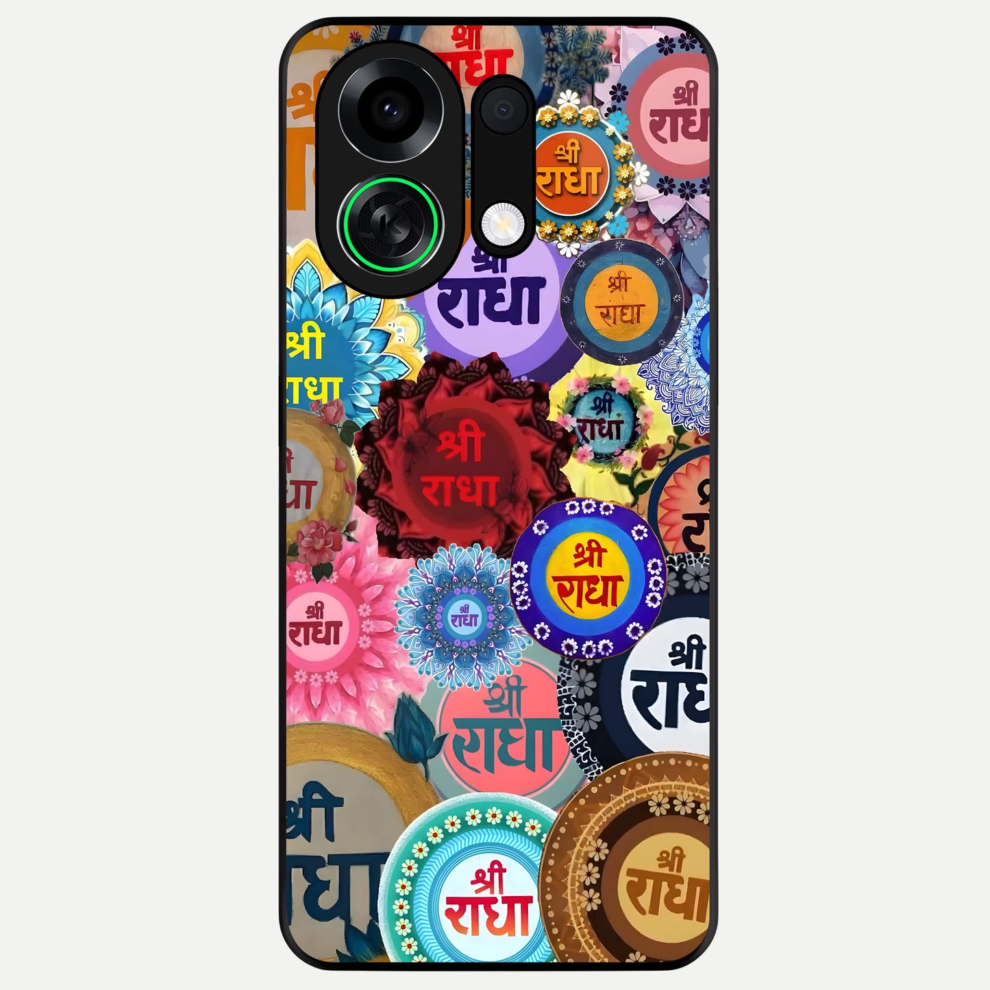  Radha Divine Bloom Glass Case For Oppo K13 Turbo back cover – full design glossy printed glass finish