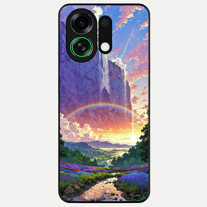  Rainbow Valley Dream Glass Case For Oppo K13 Turbo back cover – full design glossy printed glass finish