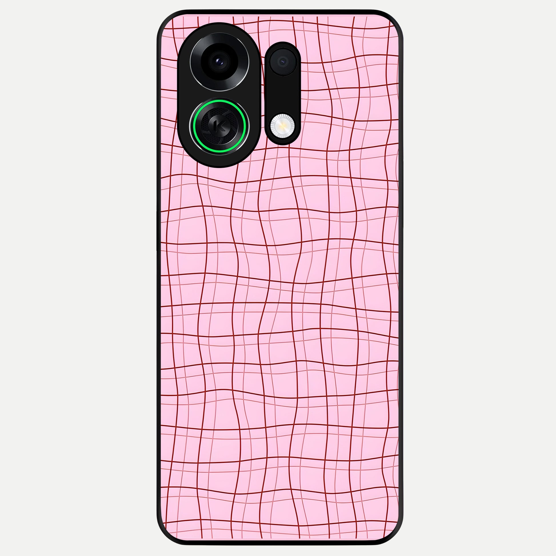  Soft Grid Bliss Glass Case For Oppo K13 Turbo back cover – full design glossy printed glass finish