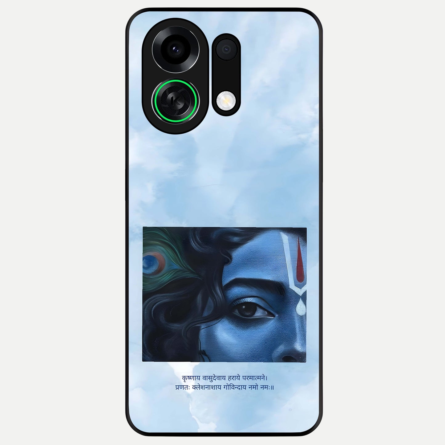  Spiritual Krishna Glass Case For Oppo K13 Turbo back cover – full design glossy printed glass finish