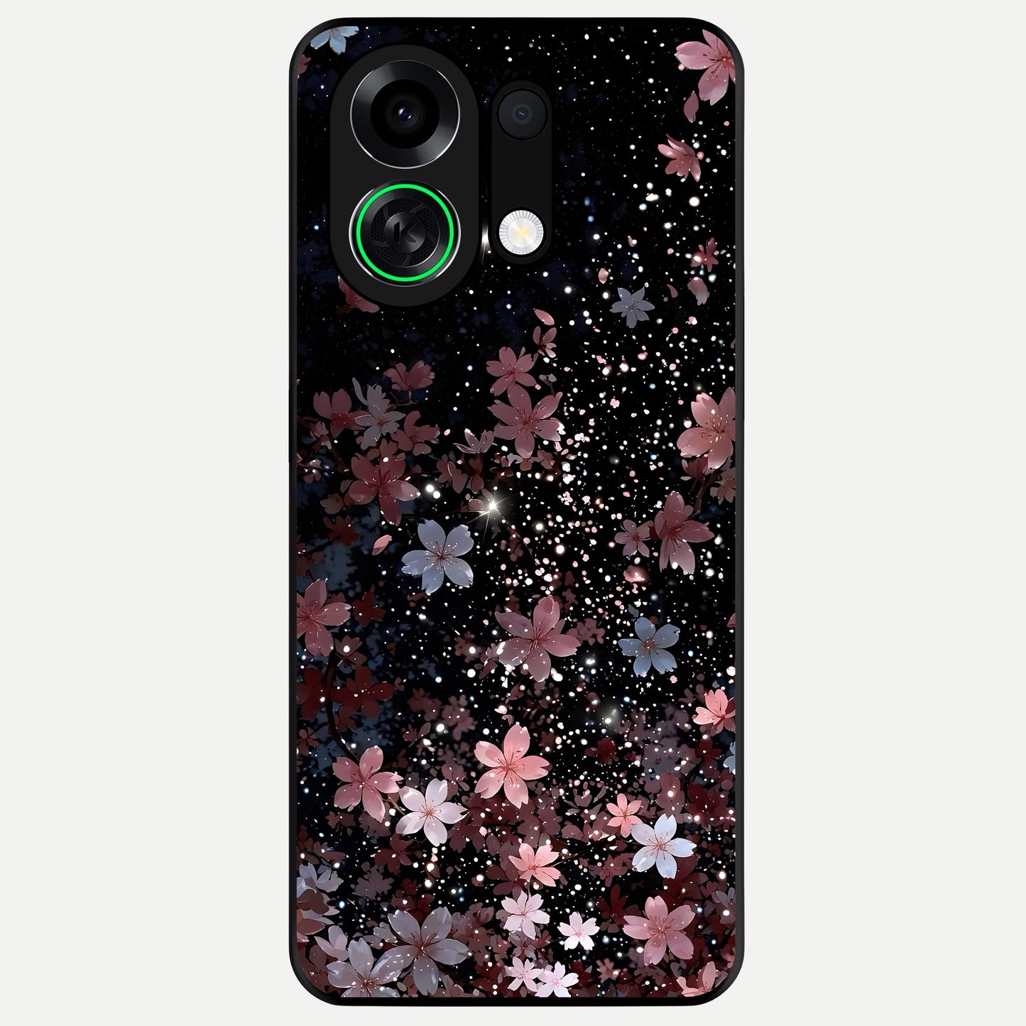 Starlit Flower Dreams Glass Case For Oppo K13 Turbo back cover – full design glossy printed glass finish