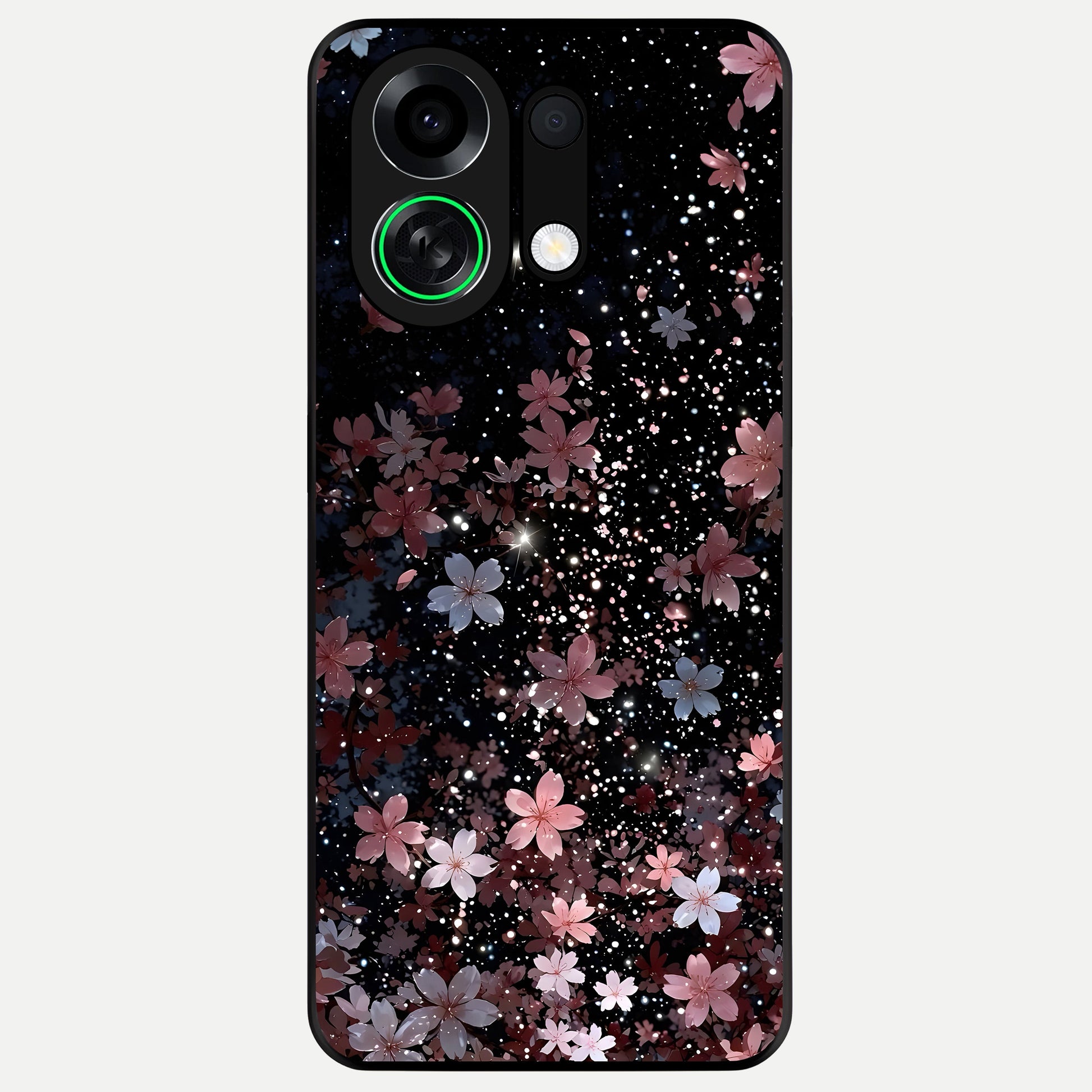  Starlit Flower Dreams Glass Case For Oppo K13 Turbo back cover – full design glossy printed glass finish