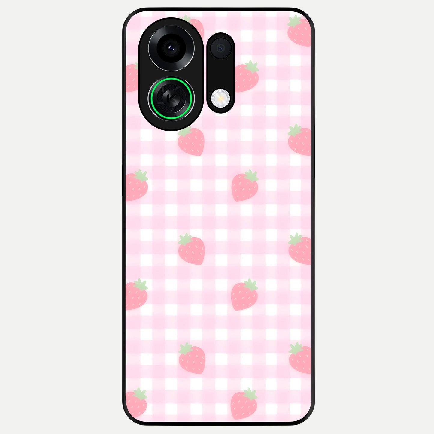  Strawberry Picnic Love Glass Case For Oppo K13 Turbo back cover – full design glossy printed glass finish