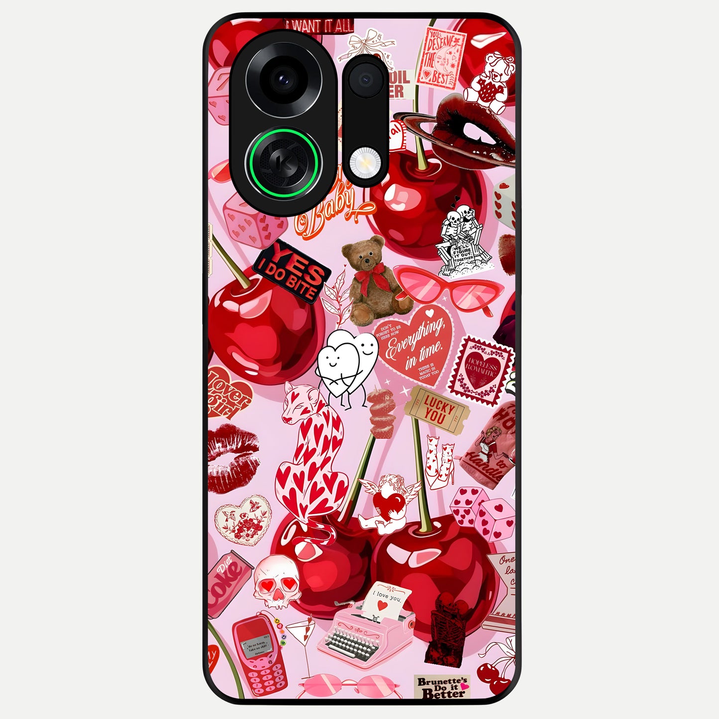  Sweet Cherry Chaos Glass Case For Oppo K13 Turbo back cover – full design glossy printed glass finish