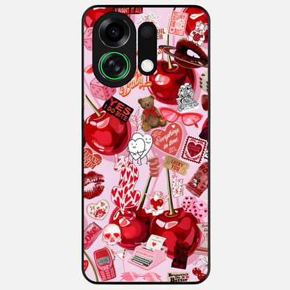  Sweet Cherry Chaos Glass Case For Oppo K13 Turbo back cover – full design glossy printed glass finish