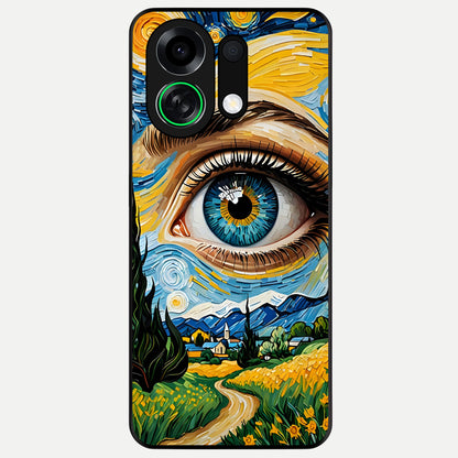  Van Gogh Eye Glass Case For Oppo K13 Turbo back cover – full design glossy printed glass finish