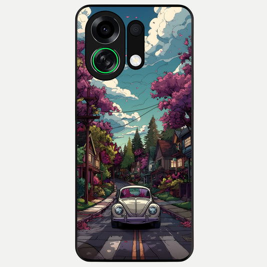  Vintage Street Drive Glass Case For Oppo K13 Turbo back cover – full design glossy printed glass finish