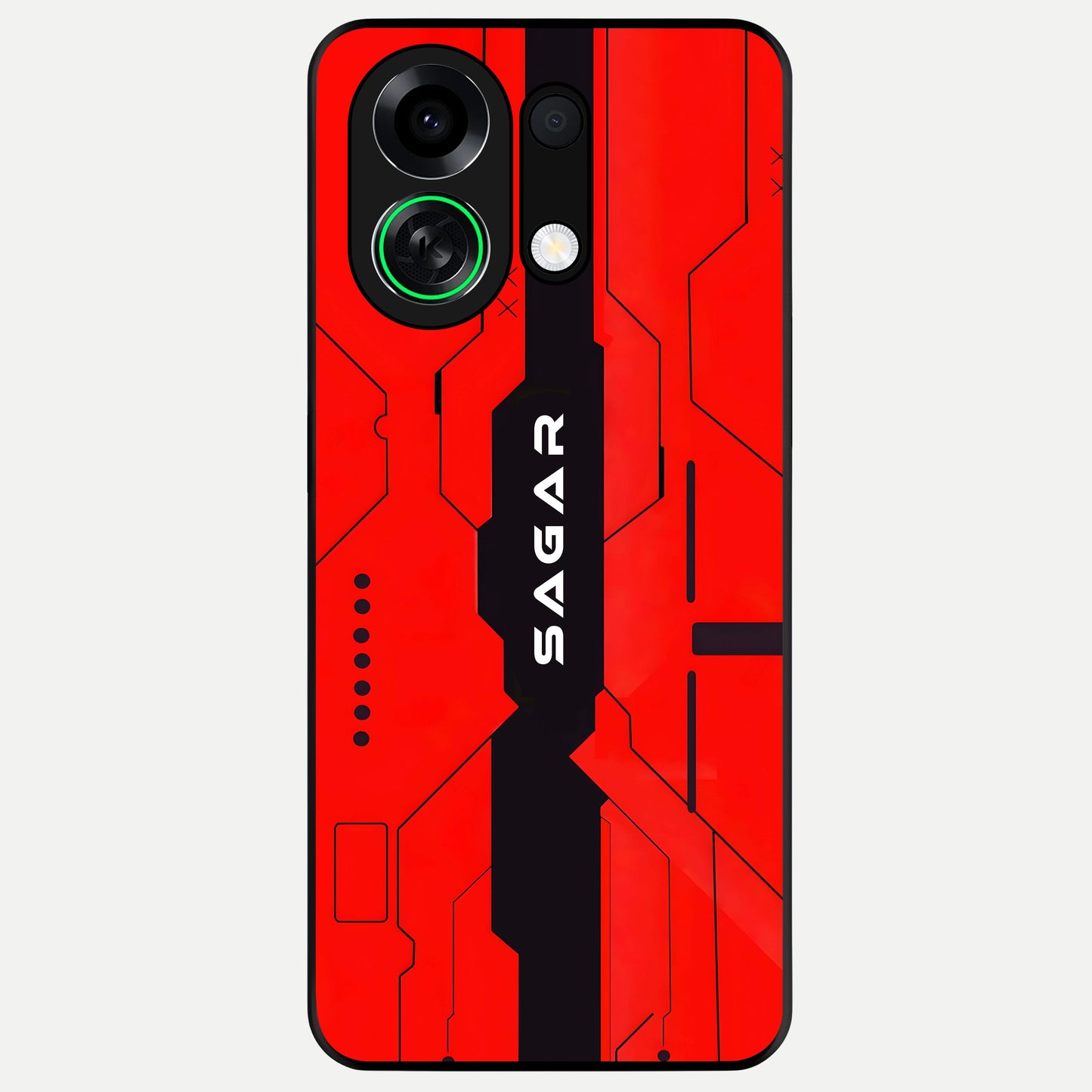  Voltage Rise CYBERPUNK Custom Name Glass Case For Oppo K13 Turbo back cover – personalized glossy printed glass finish