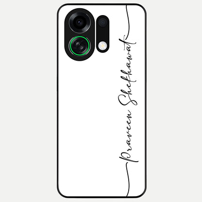  White Tune Custom Name Glass Case For Oppo K13 Turbo back cover – personalized glossy printed glass finish