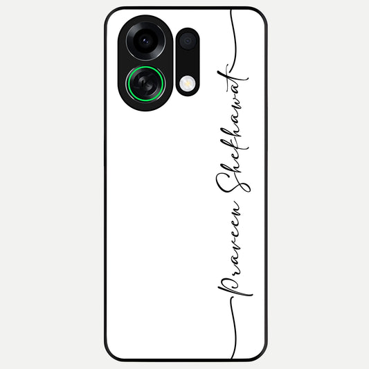  White Tune Custom Name Glass Case For Oppo K13 Turbo back cover – personalized glossy printed glass finish