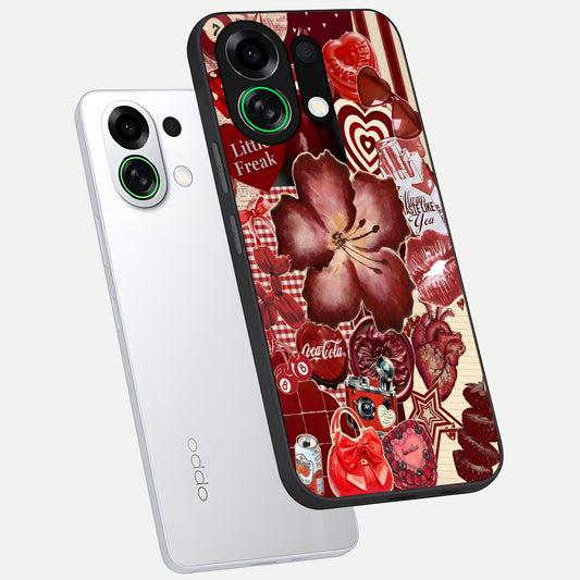  Aesthetic Little Freak phone case For Oppo K13 Turbo showing premium glass back cover with detailed artwork