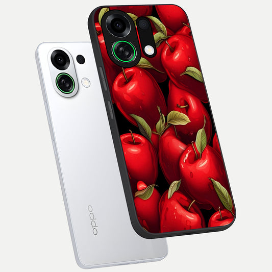  Apple Pattern phone case For Oppo K13 Turbo showing premium glass back cover with detailed artwork