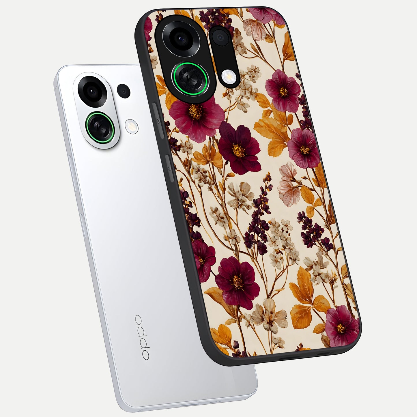  Autumn Wine Bloom phone case For Oppo K13 Turbo showing premium glass back cover with detailed artwork