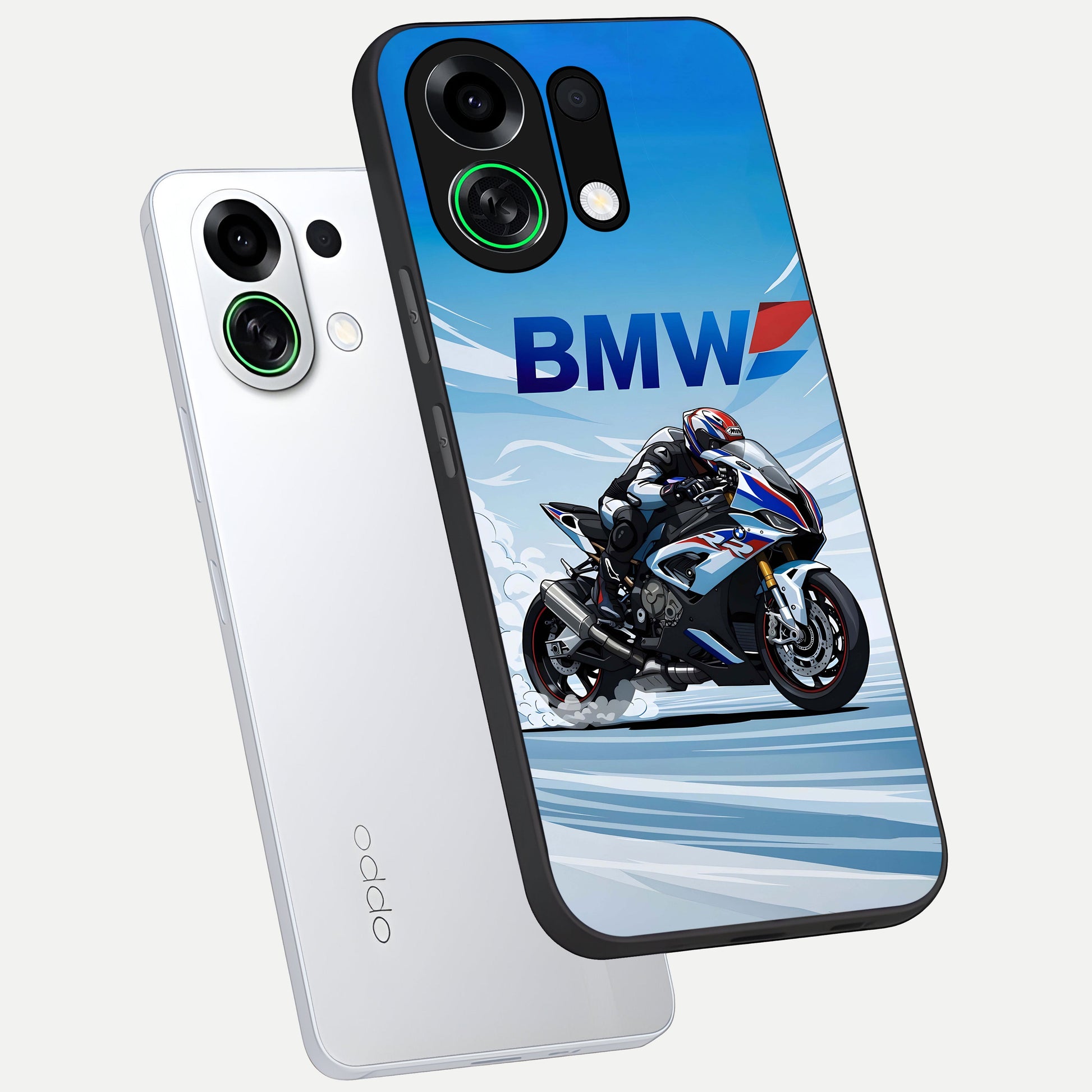  BMW Power Drift phone case For Oppo K13 Turbo showing premium glass back cover with detailed artwork