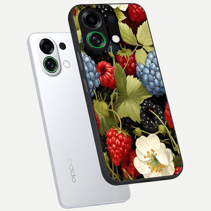  Berry Bloom Charm phone case For Oppo K13 Turbo showing premium glass back cover with detailed artwork