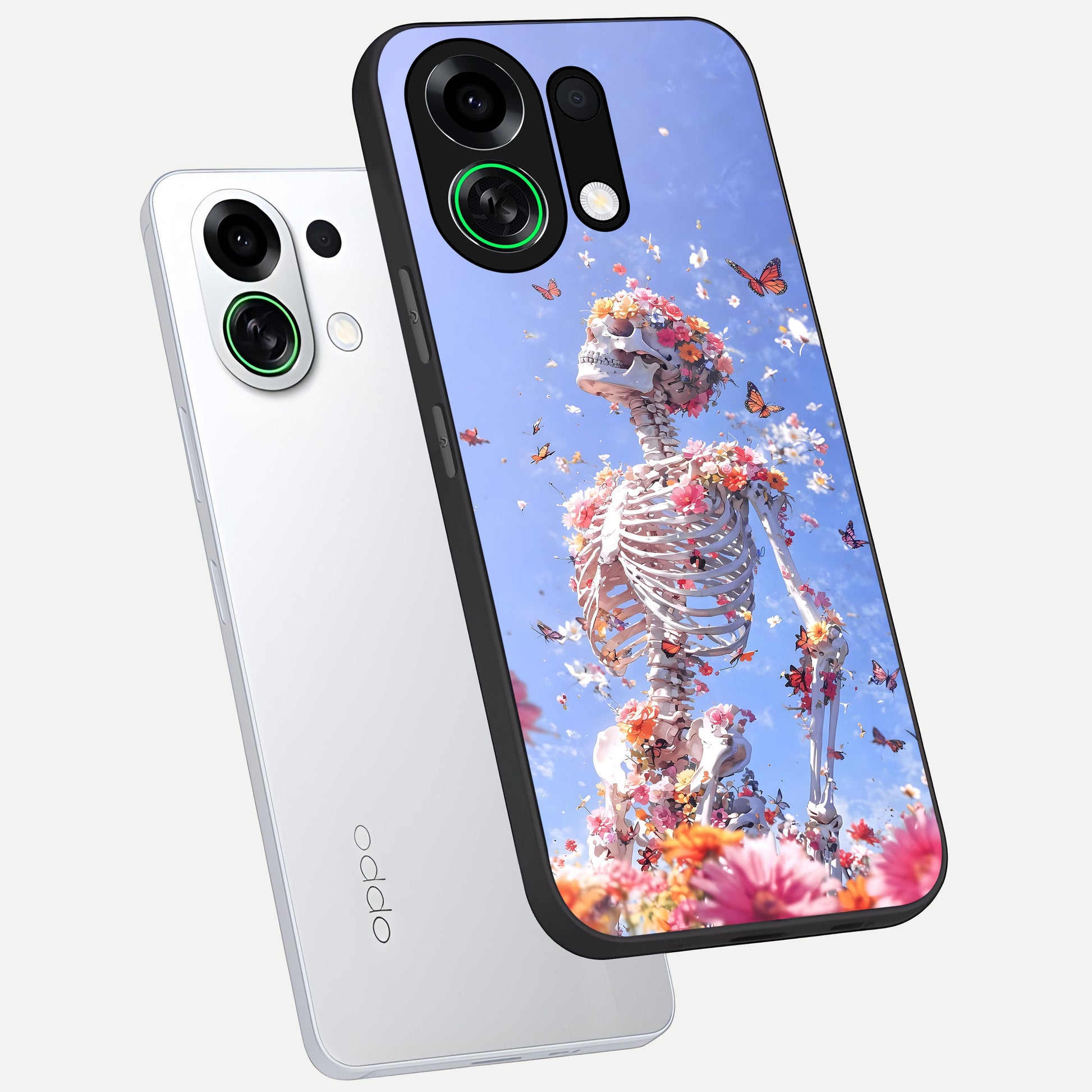  Bloom Beyond Bones phone case For Oppo K13 Turbo showing premium glass back cover with detailed artwork
