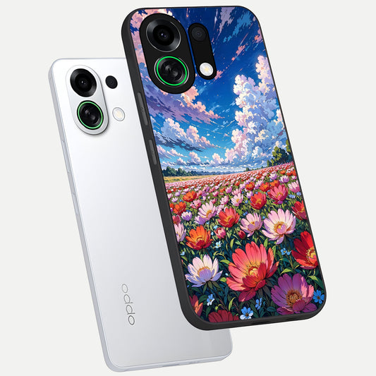  Blossom Sky Field phone case For Oppo K13 Turbo showing premium glass back cover with detailed artwork