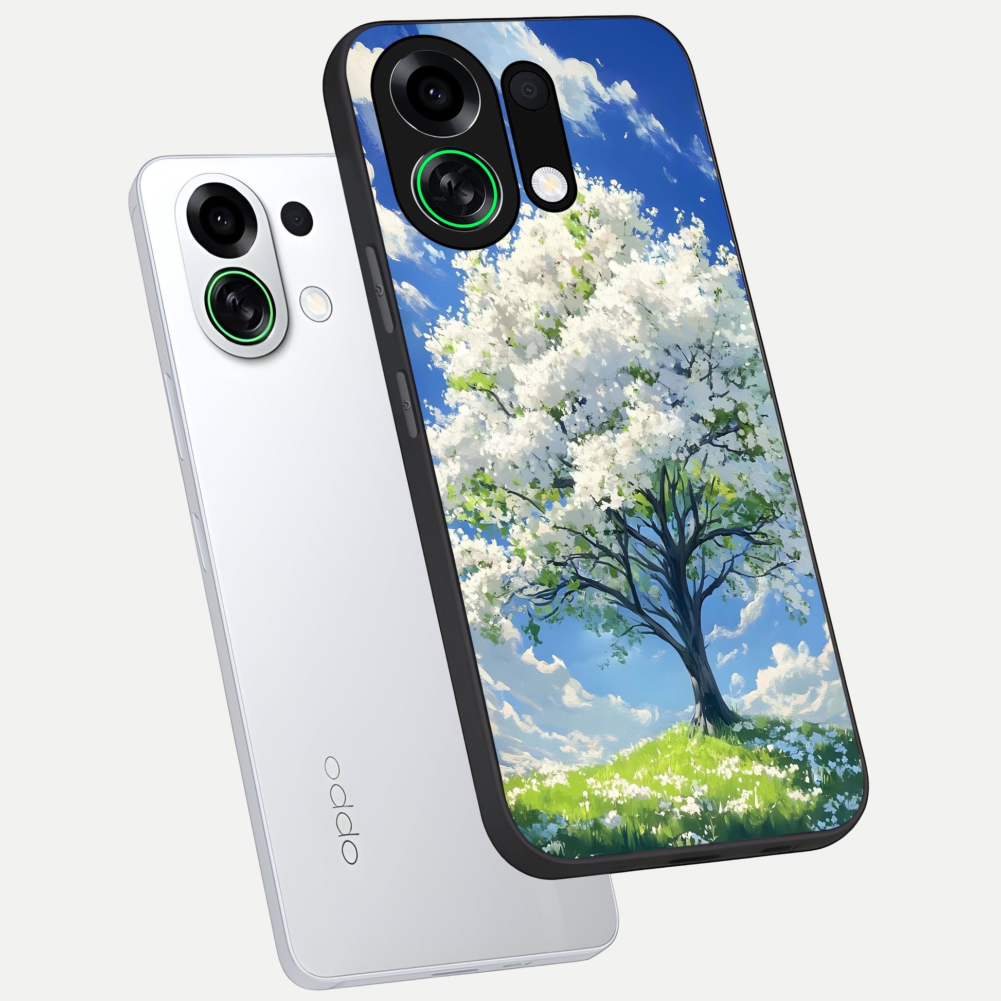  Blossom Sky Serenity phone case For Oppo K13 Turbo showing premium glass back cover with detailed artwork