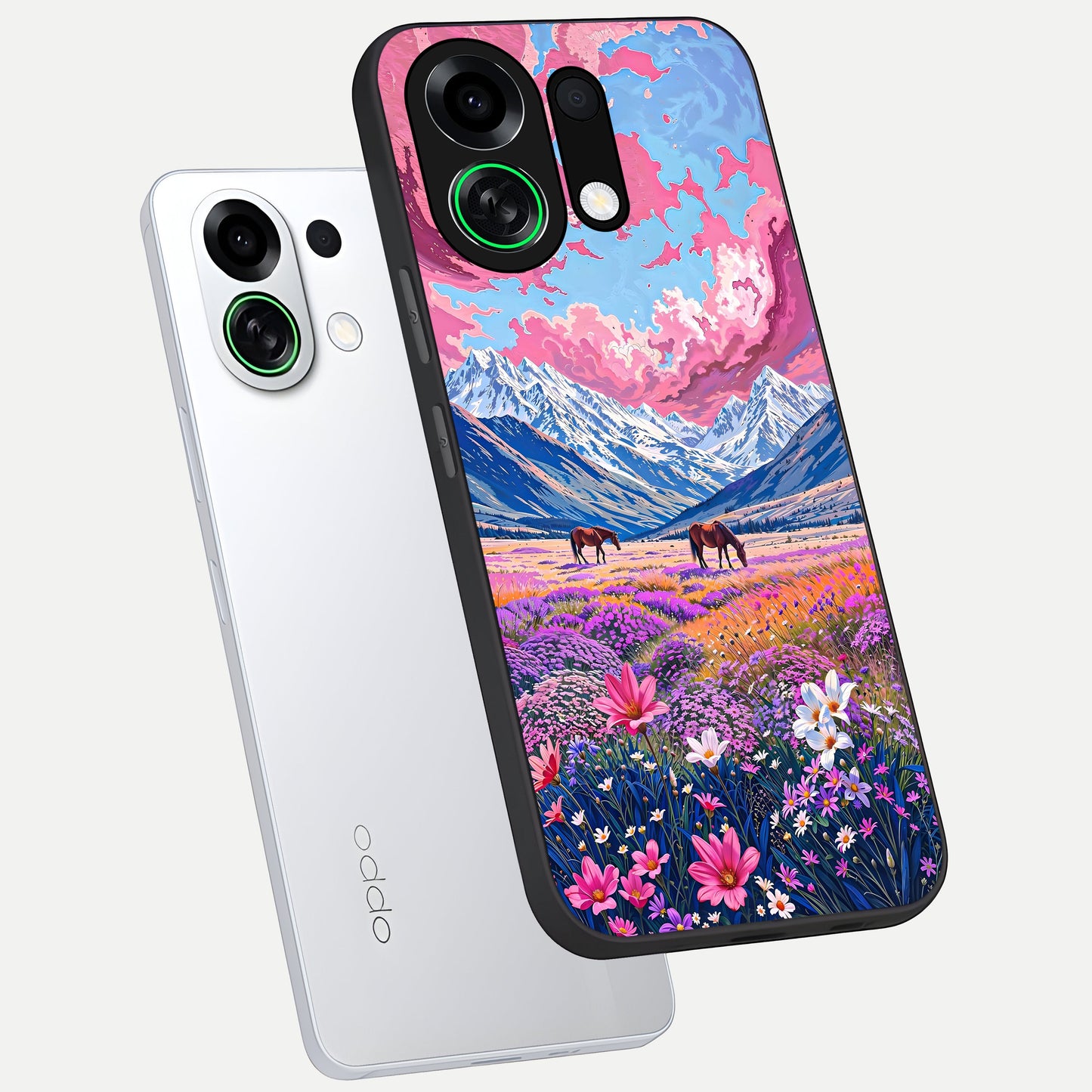  Blossom Valley Dream phone case For Oppo K13 Turbo showing premium glass back cover with detailed artwork