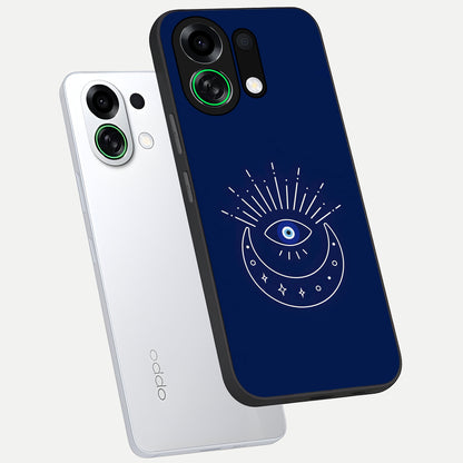  Blue Evil Eye phone case For Oppo K13 Turbo showing premium glass back cover with detailed artwork