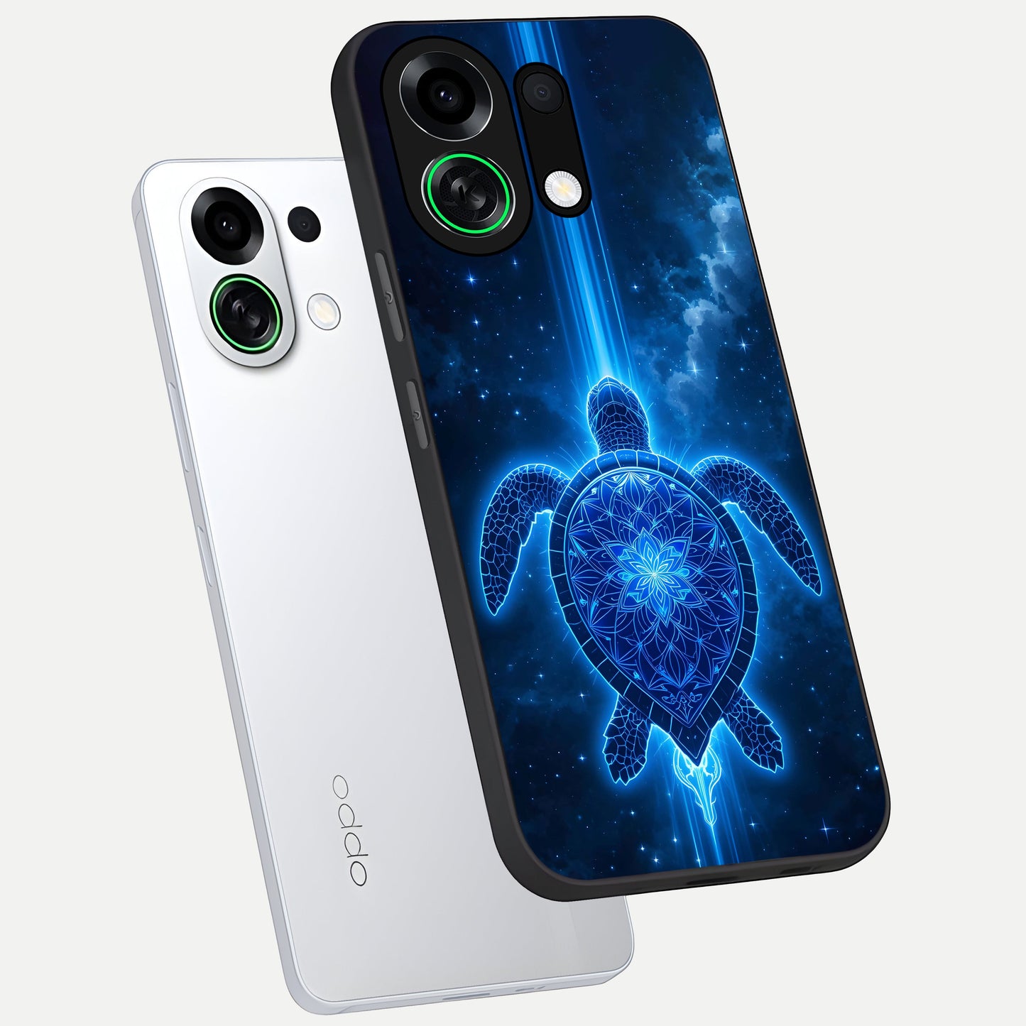  Blue Galaxy Turtle phone case For Oppo K13 Turbo showing premium glass back cover with detailed artwork
