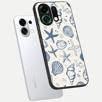 Blue Ocean Outline phone case For Oppo K13 Turbo showing premium glass back cover with detailed artwork
