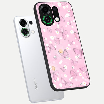  Blush Butterfly Garden phone case For Oppo K13 Turbo showing premium glass back cover with detailed artwork